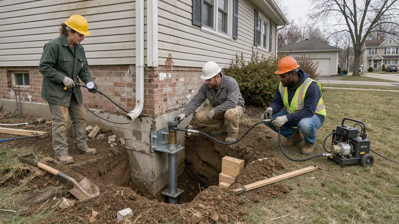 Push Pier Underpinning service in Akron, OH
